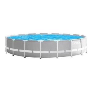 Intex 26732np piscina fuori terra prisma frame rotonda pompa filtro 5678 l-h scaletta telo base e copertura 24311 l acciaio e pvc grigio 549×122 cm 549×122 cm con pompa filtro