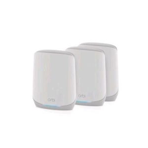 Netgear orbi rbk 763s sistema mesh da interno wi-fi 6 tripla banda 2.4-5-5 ghz 3 pz white