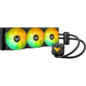 Asus tuf gaming lc 360 argb dispositivo di raffreddamento a liquido all-in-one, cooler cpu, supporto intel lga 1700 e amd am5, 3 ventole tuf gaming argb da 120 mm, aura sync, nero