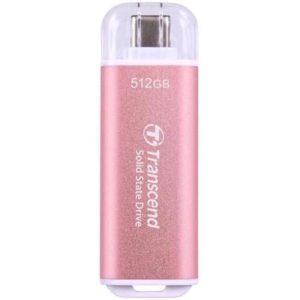 Transcend esd300p ssd esterno 512gb usb-c 3.2 gen 2×1 rose pink