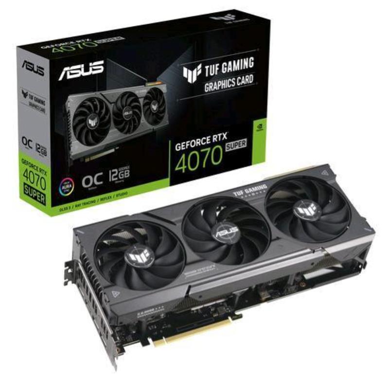 Asus scheda video tuf-rtx4070s-o12g-gaming nvidia geforce rtx 4070 super 12gb gddr6x