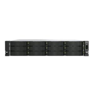 Qnap ts-h1277axu-rp nas chassis rack 2u amd ryzen 5 7000 5.1ghz ram 16gb 12 bay hdd/ssd sata ii/iii 2.5/3.5 2 slot sfp+ 6 porte lan rj-45 black