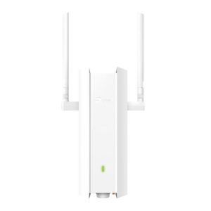 Tp-link omada eap625-outdoor hd access point per esterni wireless dual band 2.4/5ghz wi-fi 6 1800 mbit/s poe 2 antenne esterne montabile su asta o a parete bianco