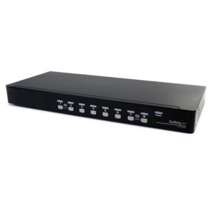 Startech switch kvm rack 1u 8 porte video vga 8 uscite cuffia jack 3.5mm 8 entrate microfono jack 3.5mm 2xusb-a black