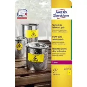 Avery Etichette Gialle In Poliestere - 210 X 297 Mm