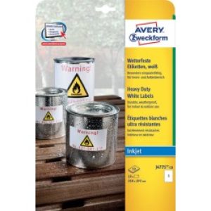Avery J4775-10 Etichetta Autoadesiva Rettangolo Permanente Bianco 10 Pz