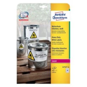 Avery L4716-20 Etichetta Autoadesiva Cerchio Permanente Bianco 960 Pz