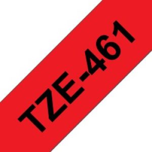 Brother Tze-461 Nastro Per Etichettatrice Nero Su Rosso
