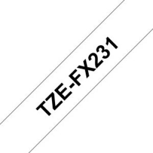 Brother Tze-fx231 Nastro Per Etichettatrice Nero Su Bianco Tz
