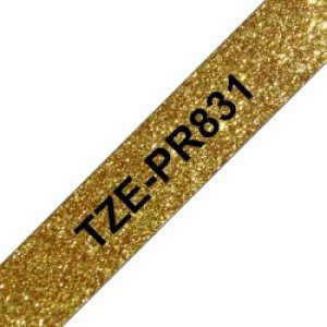 Brother Tze-pr831 Nastro Per Etichettatrice Nero Dorato