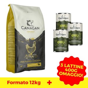 Canagan Free Range Chicken Large Breeds per Cani Peso Confezione 12 kg + 3 SCATOLETTE OMAGGIO!