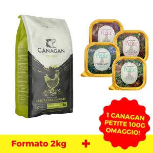 Canagan Free Range Chicken Small Breeds per Cani Peso Confezione 2 KG + 1 VASCHETTA OMAGGIO!