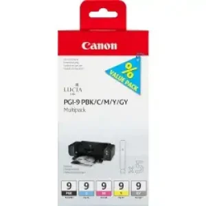 Canon 5 Cartucce D'inchiostro Multipack Pgi-9 Pbk/c/m/y/gy