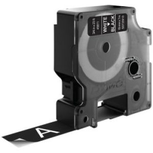 Dymo D1 - Standard Etichette Bianco Su Nero 19mm X 7m