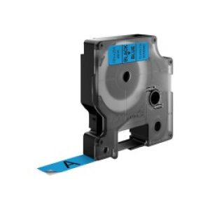 Dymo D1 - Standard Etichette Nero Su Blu 12mm X 7m