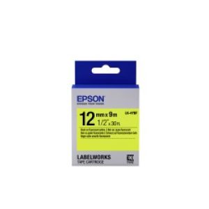 Epson Nastro Fondo Fluorescente Giallo Per Testo Nero 12/9 Lk-4ybf