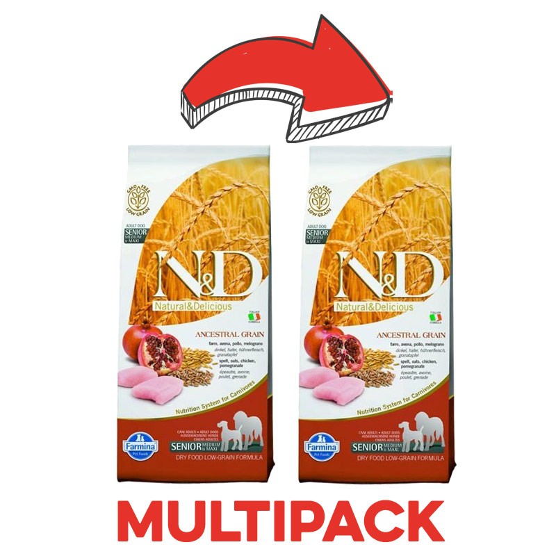 Farmina N&D Low Grain Medium Maxi Senior Peso Confezione 12 Kg - PROMO 2x (*)
