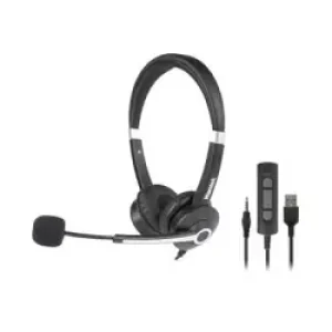 Hamlet Hheadm-ujs Cuffia E Auricolare Cablato A Padiglione Ufficio Usb Tipo Nero