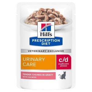 Hill's c/d Urinary Stress con Salmone Prescription Diet Feline Umido in Busta Peso Confezione 85 g - KIT 12x