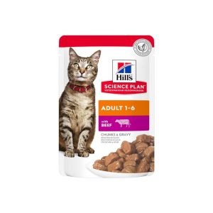 Hill’s Science Plan Feline Adult con Manzo in Busta Peso Confezione 85 g – KIT 12x