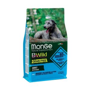 Monge BWild Grain Free Acciughe e Patate Adult per Cani Peso Confezione 2.5 Kg