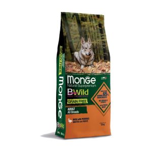 Monge BWild Grain Free Anatra e Patate Adult All Breeds per Cani Peso Confezione 12 Kg