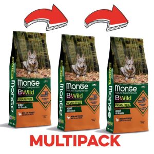 Monge BWild Grain Free Anatra e Patate Adult All Breeds per Cani Peso Confezione 12 Kg - PROMO 3x  (*)