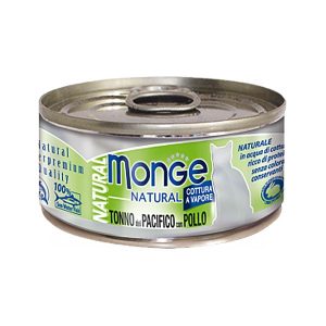 Monge Natural Pollo e Tonno del Pacifico Umido per Gatti 80gr Peso Confezione 80 g - KIT 6x