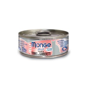 Monge Jelly Pezz. Tonno e Gamberetti per Gatti 80gr Peso Confezione 80 g – KIT 12x
