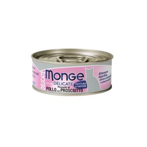 Monge Delicate Gatto Pollo e Prosciutto per Gatti 80gr Peso Confezione 80 g – KIT 6x