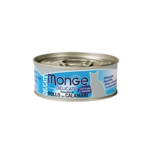 Monge Delicate Gatto Pezzetti di Pollo e Calamari per Gatti 80gr Peso Confezione 80 g