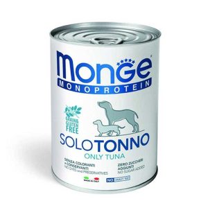 Monge Monoprotein Solo Tonno Umido per Cani 400gr Peso Confezione 400 g – KIT 12x