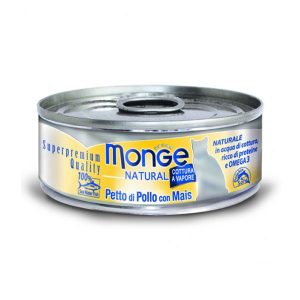 Monge Natural Petto di Pollo e Mais Umido per Gatti 80 g Peso Confezione 80 g - KIT 6x