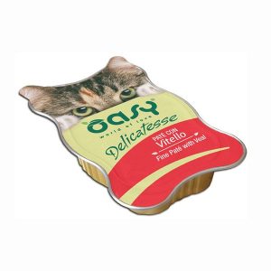 Oasy al Vitello in Vaschetta per Gatti 85gr Peso Confezione 85 g – KIT 18x