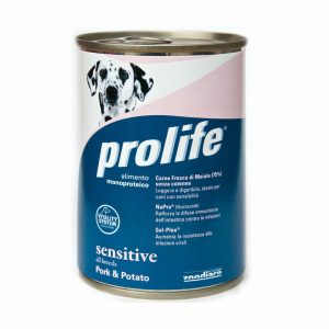 Prolife Adult Sensitive Maiale Umido per Cani 400gr Peso Confezione 400 g – KIT 12x