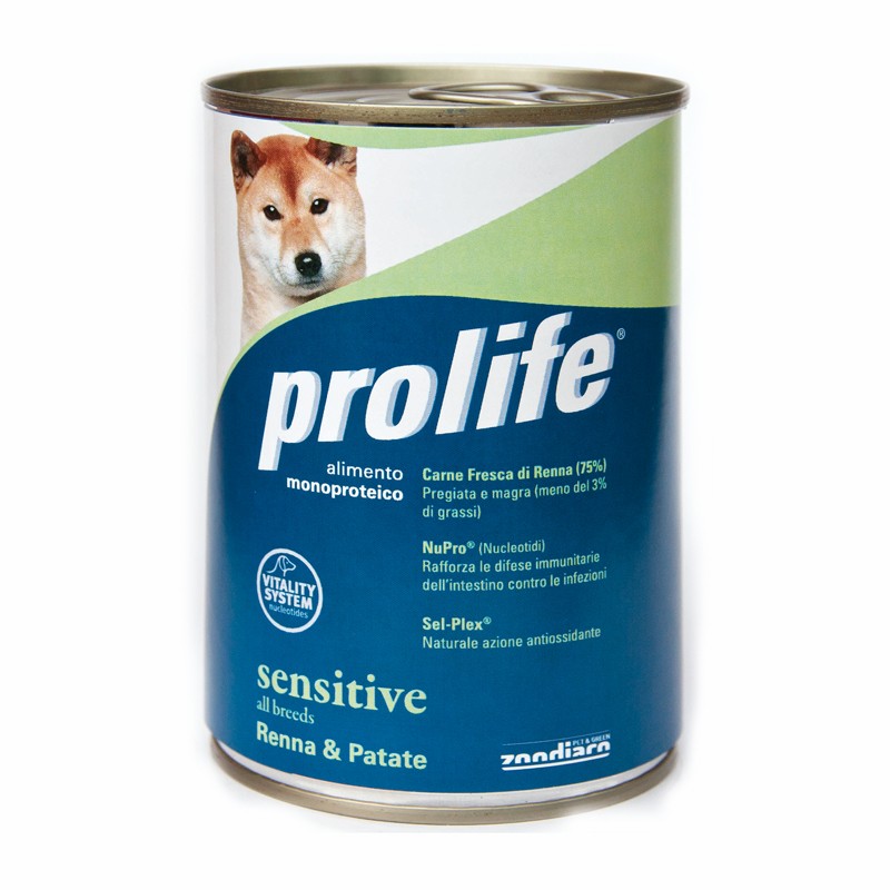 Prolife Adult Sensitive Renna Umido per Cani 400gr Peso Confezione 400 g - KIT 6x