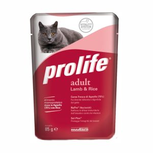 Prolife Agnello e Riso Umido per Gatti 85gr Peso Confezione 85 g - KIT 6x