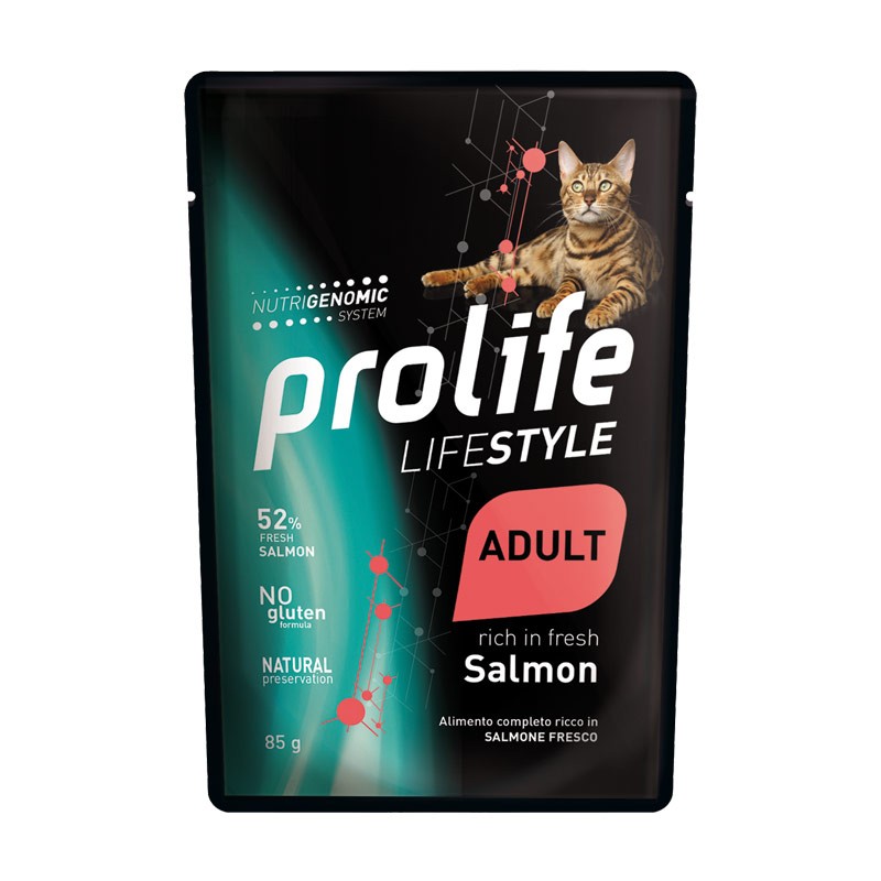 Prolife Life Style Adult Salmone Umido per Gatti Peso Confezione 85 g - KIT 12x