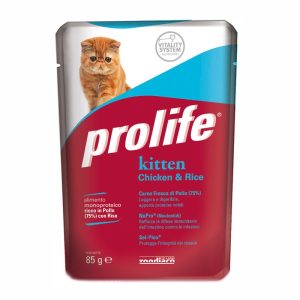 Prolife Kitten Pollo e Riso Umido per Gattini 85gr Peso Confezione 85 g
