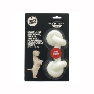 Tasty Bone Osso Annodato per Igiene Dentale Gusto Steak – Bistecca