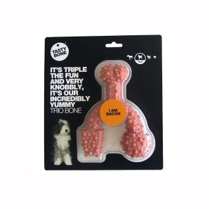 Tasty Bone Trio Large per la Masticazione del Cane Gusto Bacon