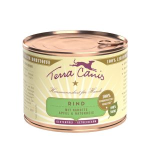 Terra Canis Manzo con Carote, Mela e Riso Integrale Peso Confezione 200 g - KIT 6x