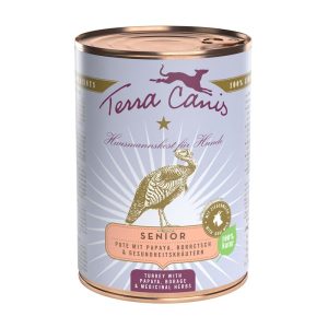 Terra Canis Senior Tacchino con Papaya, Borragine ed Erbe Officinali Peso Confezione 400 g – KIT 6x
