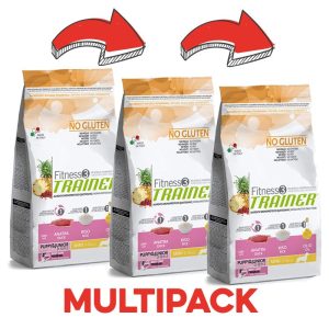 Trainer Fitness 3 Puppy Mini Anatra Peso Confezione 2 Kg - KIT 3x