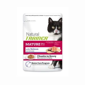 Trainer Natural Mature Umido al Salmone in Busta per Gatti 85gr Peso Confezione 85 g