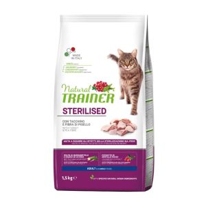Trainer Natural Gatto Sterilizzato Con Tacchino Peso Confezione 1.5 Kg