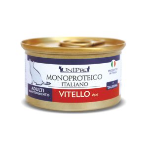 Unipro Monoproteico al Vitello Umido per Gatti 85gr Peso Confezione 85 g – KIT 12x