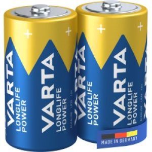 Varta Longlife Power, Batteria Alcalina, C, Baby, Lr14, 1.5v, Blister Da 2. Made In Germany