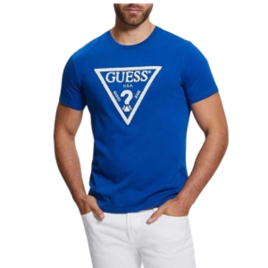 T-shirt GUESS con logo triangolo art.M4RI78KBW41 S Blu Royal GUESS Cotone Bangladesh 7624926569255