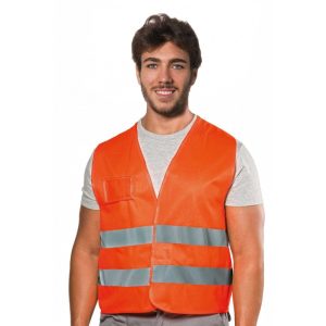 Gilet da lavoro Logica HV014 ad alta visibilità con porta badge e astuccio (tg. unica)